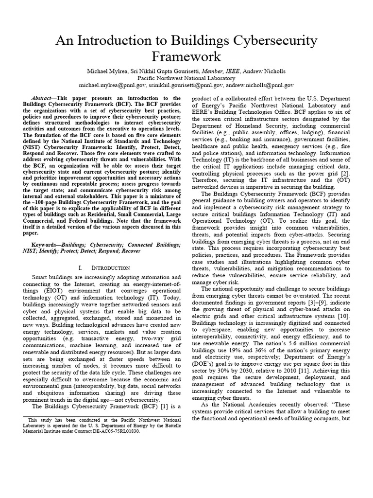 2-CIASG 2017 BCF Framework Paper V7 | PDF | Computer Security | Security