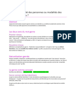 Résumé Article "Le Genre - Identité Des Personnes Ou Modalités Des Relations Sociales"