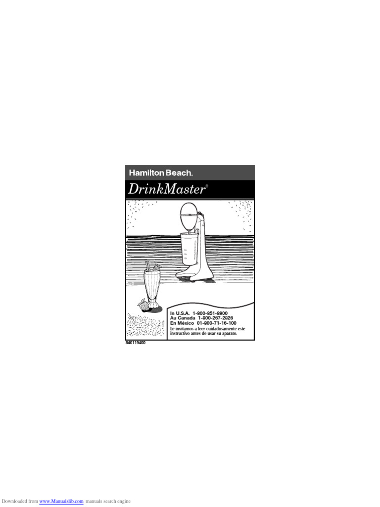 Drink Mixer Hamilton Beach PDF Ac Power Plugs And Sockets Juice