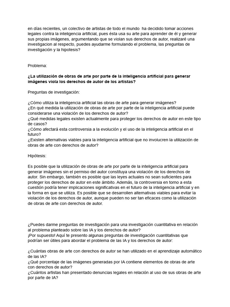 IA y derechos de autor en el arte | PDF | Inteligencia artificial ...