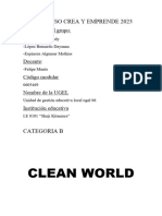 Clean World: Concurso Crea Y Emprende 2023
