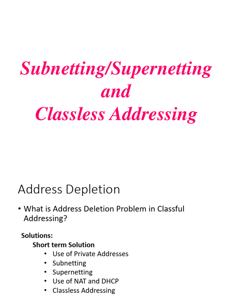 Module 3 Addressing Continued PDF Architecture Network