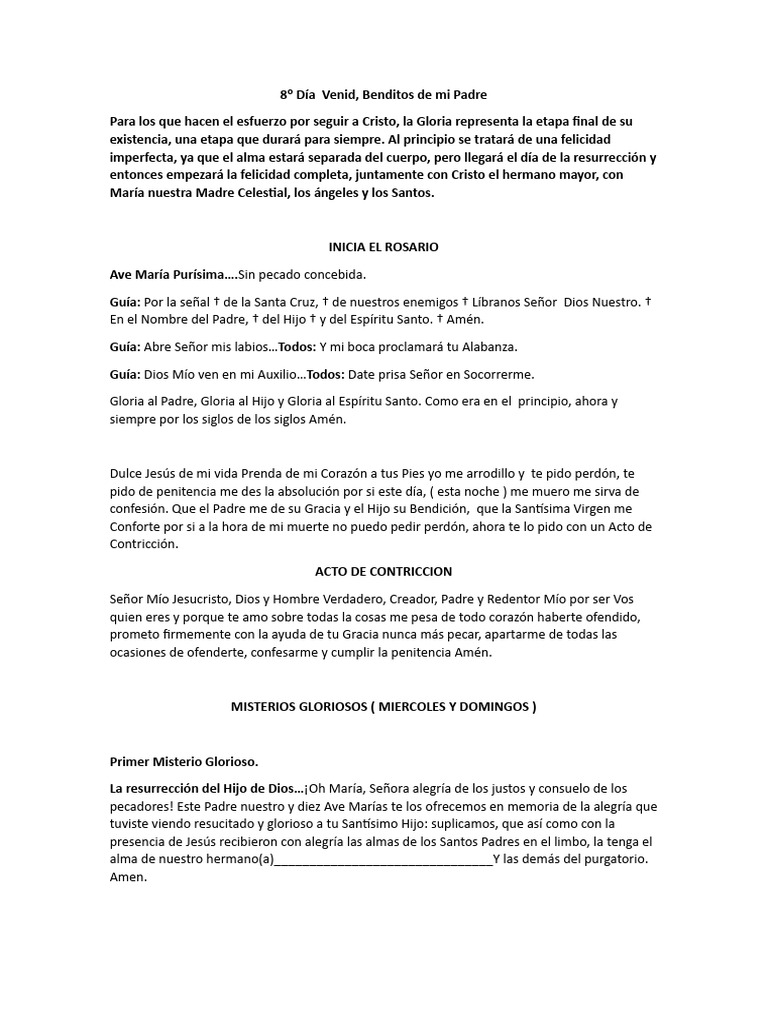 8º Día Del Novenario Difuntos PDF María, madre de Jesús orador