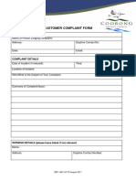 Bank Customer Complaint Form