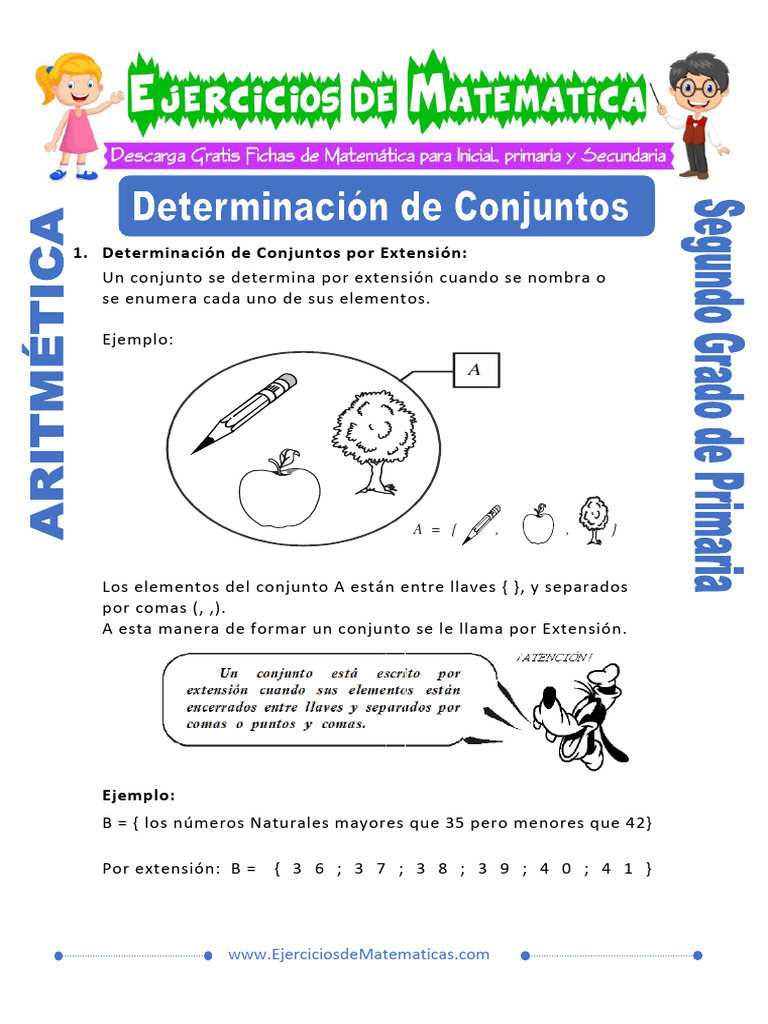Ejercicios de Conjuntos para 2° Grado | PDF