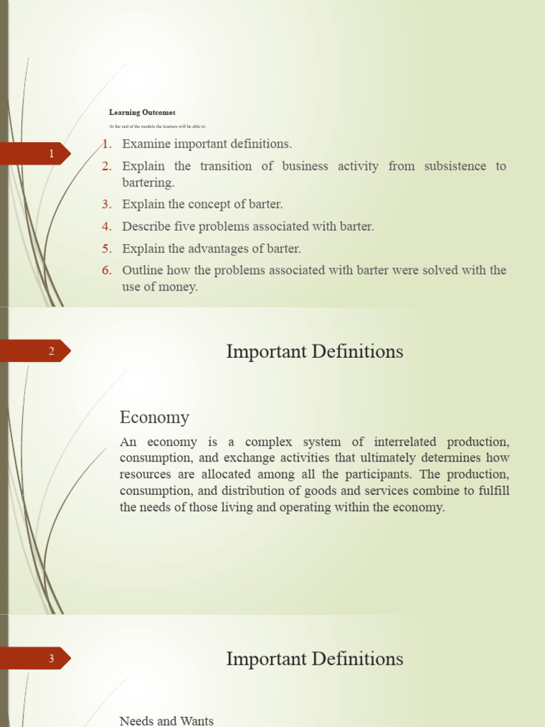 Barter System: Transition and Challenges | PDF
