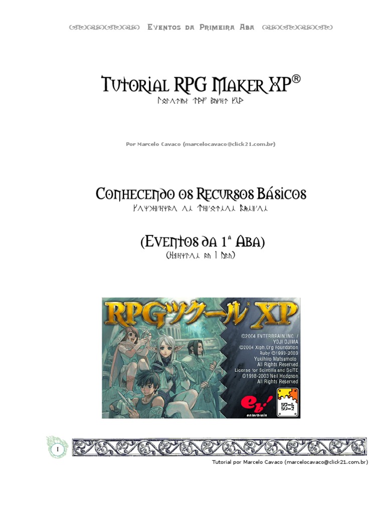 Conhecendo Os Recursos Do RPG Maker XP (Eventos Da Aba 1) | PDF | Jogos ...