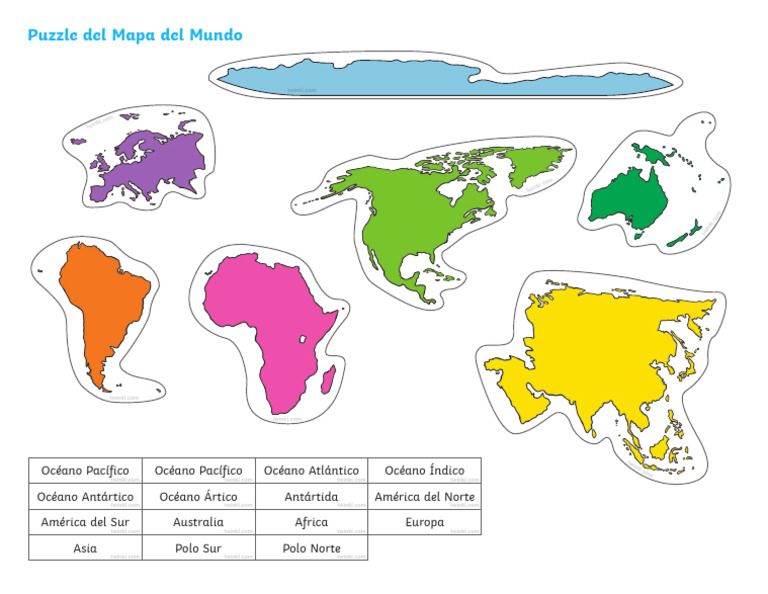 Continentes para Recortar | PDF
