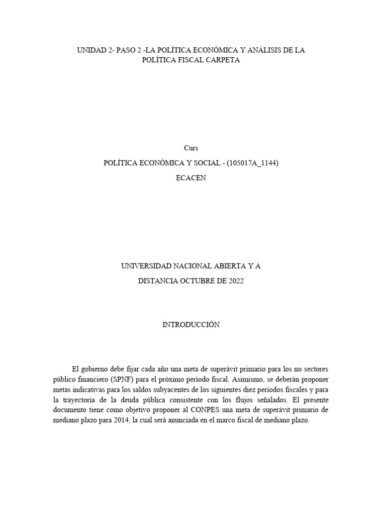 Política Económica y Fiscal en Colombia | PDF | La política fiscal ...