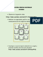 ASIGNATURA CIENCIAS NATURALES NOVENO ACTIVIDADES 