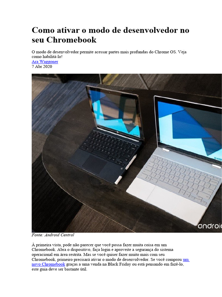 Como Ativar o Modo de Desenvolvedor No Seu Chromebook | PDF | Android ...