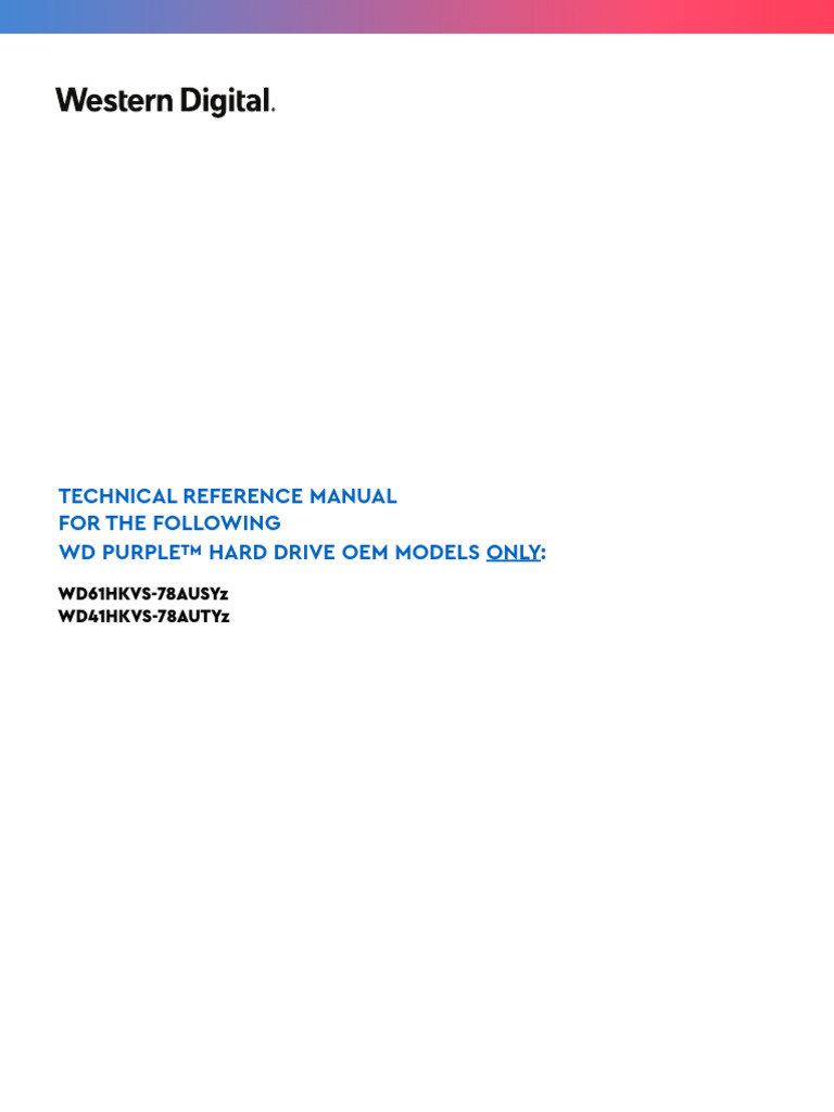 Technical Ref Manual WD Purple HDD 4tb 6tb | PDF | Hard Disk Drive ...
