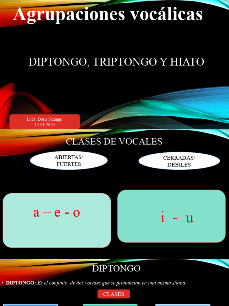 Diptongo, triptongo y hiato explicados | PDF | Fonética | Lingüística