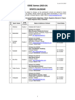 CBSE Sports Calendar 2023-24 New