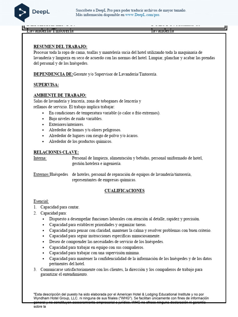 Laundry Attendant Es PDF