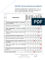 Tabla Actividad 2, Test de Evaluacion de Resiliencia