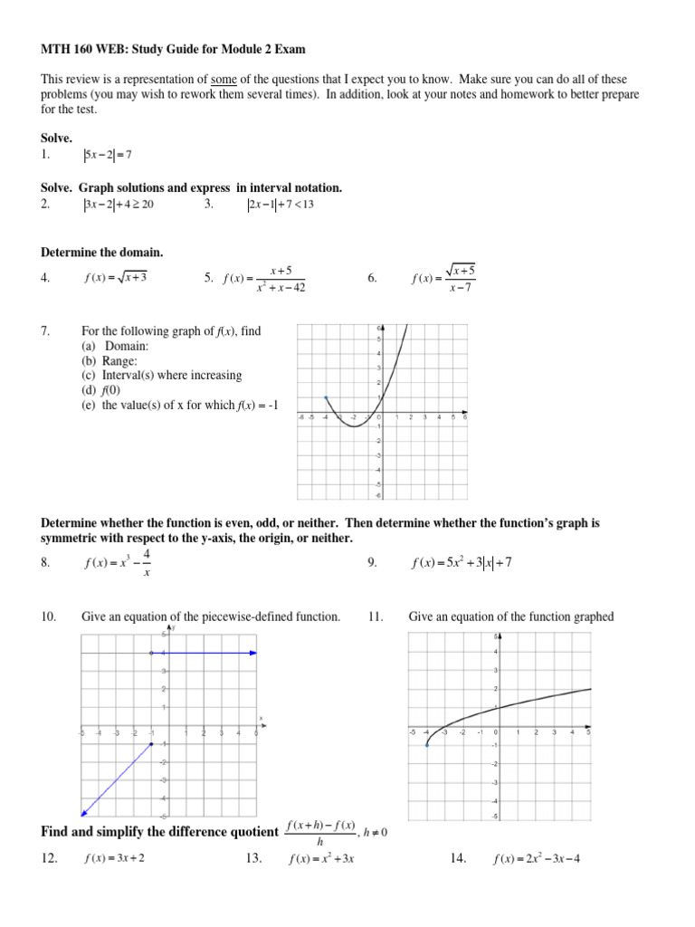 160+Study+Guide+for+Module+2+Exam 2 | PDF