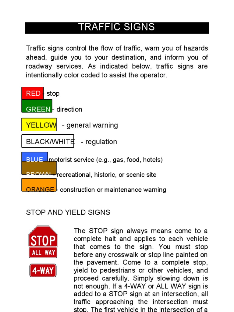 Understanding Traffic Signs and Signals | PDF | Traffic | Road