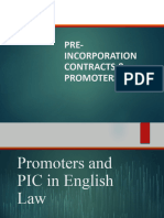 Topic 3 - Promoters and Pre Incorporation Contract
