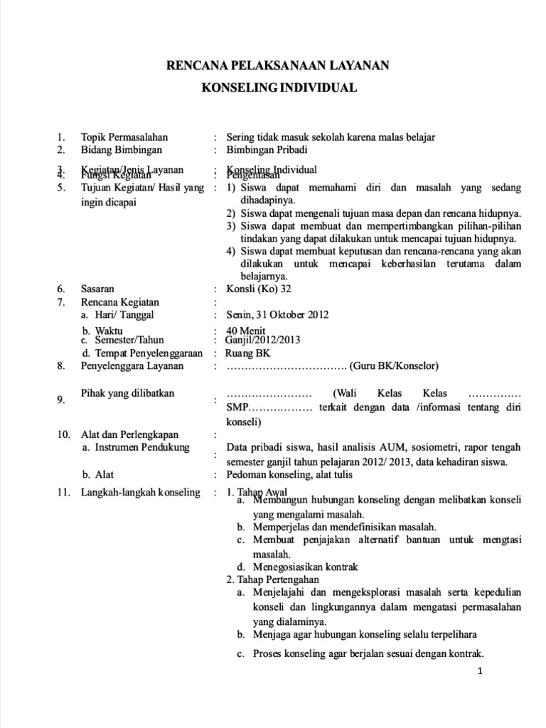 PDF RPL Dan Laporan Konseling Individu - Compress | PDF