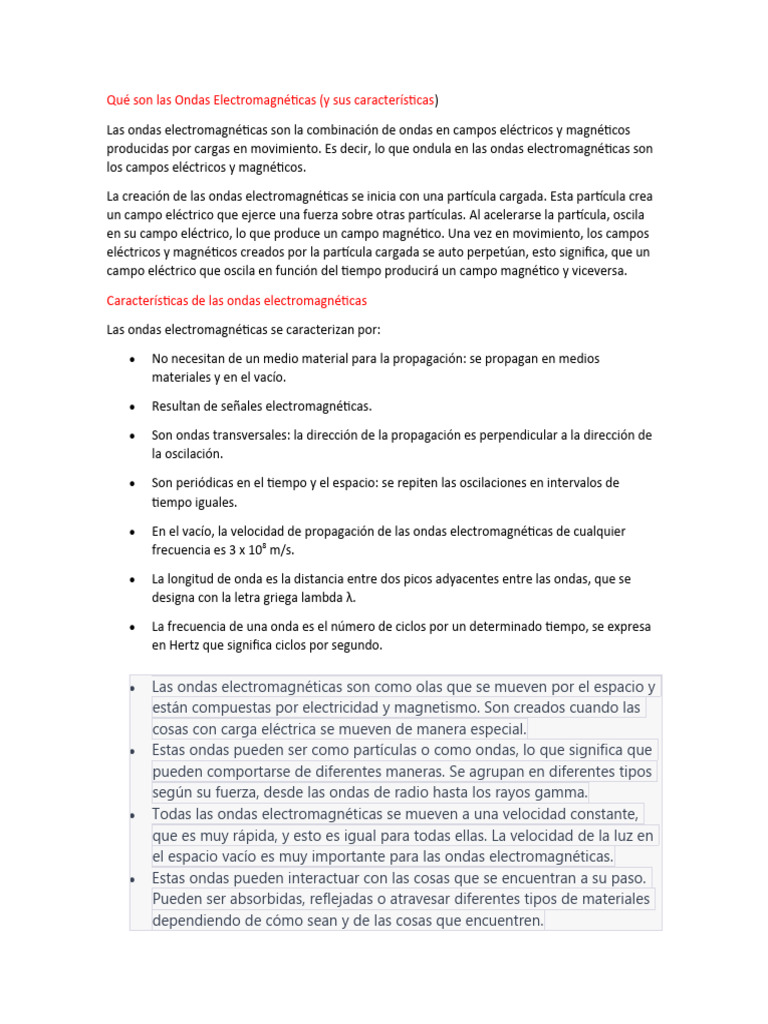 Qué Son Las Ondas Electromagnéticas Pdf Olas Radiación
