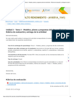 410051A - 1141 - Unidad 2 - Tarea 3 - Modelos, Planes y Programas Del Alto Rendimiento - Rúbrica de Evaluación y Entrega de La Actividad