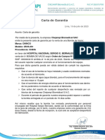 Carta de Garantía Bomba de Vacío - Hospital Sergio Bernales