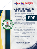 SPTA- certificate