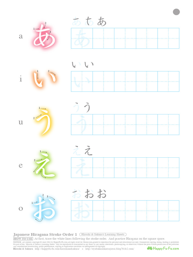 Hiragana Katakana Stroke Order | PDF