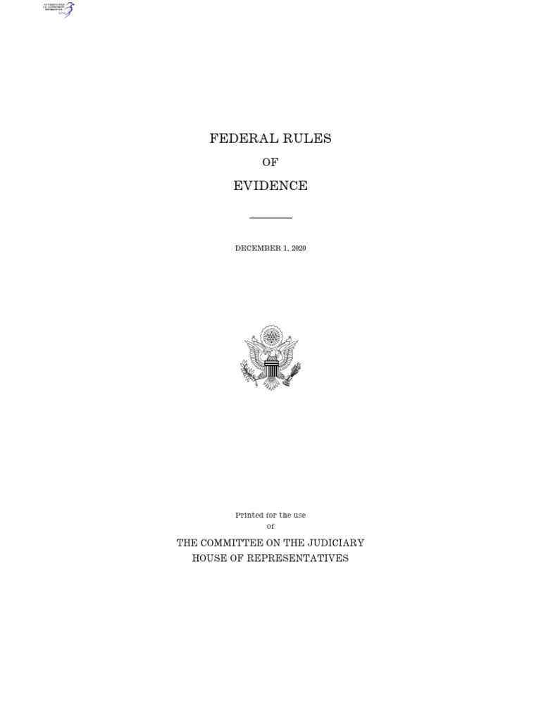 Federal Rules of Evidence 2020 Uscourts Gov PDF Witness Hearsay