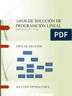 Tipos de Solución de Programción Lineal