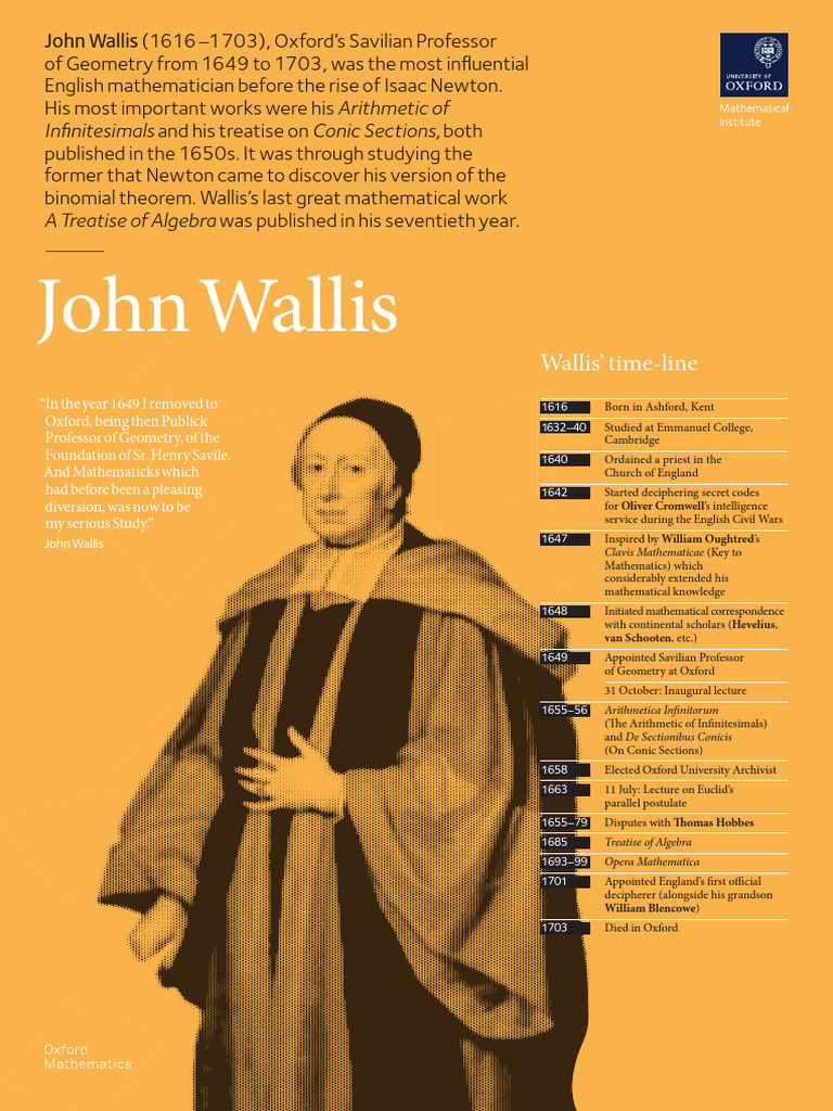 John Wallis: Pioneer of English Mathematics | PDF