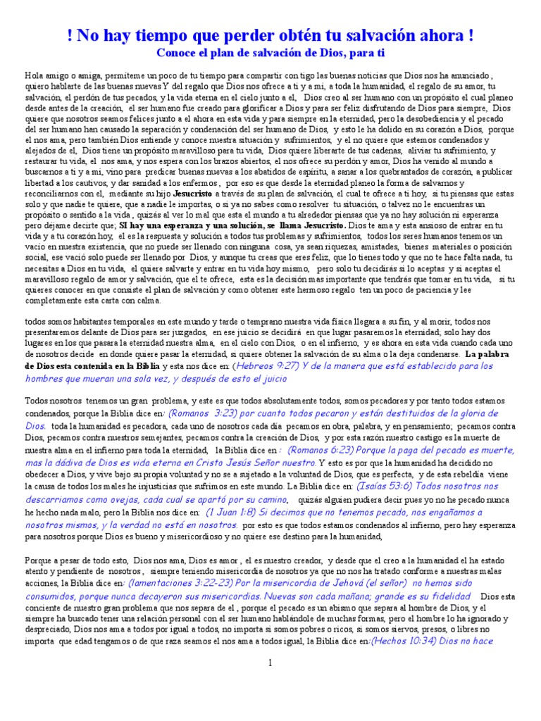 El Plan de Salvación de Dios | PDF