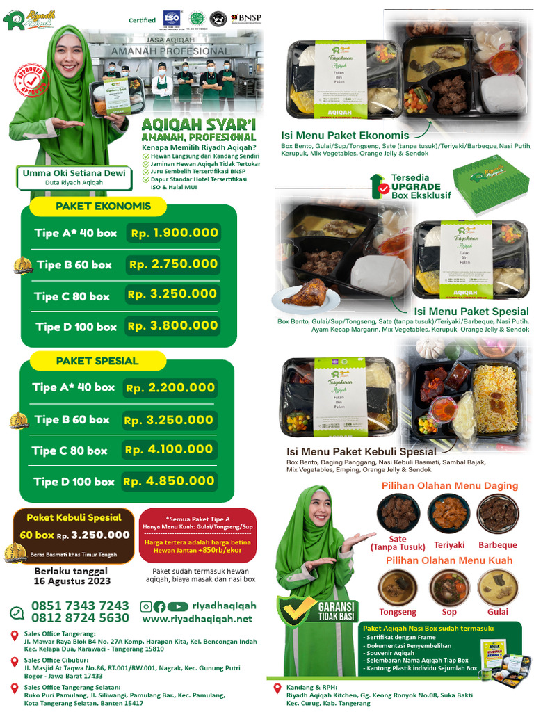 Pricelist Riyadh Aqiqah | PDF