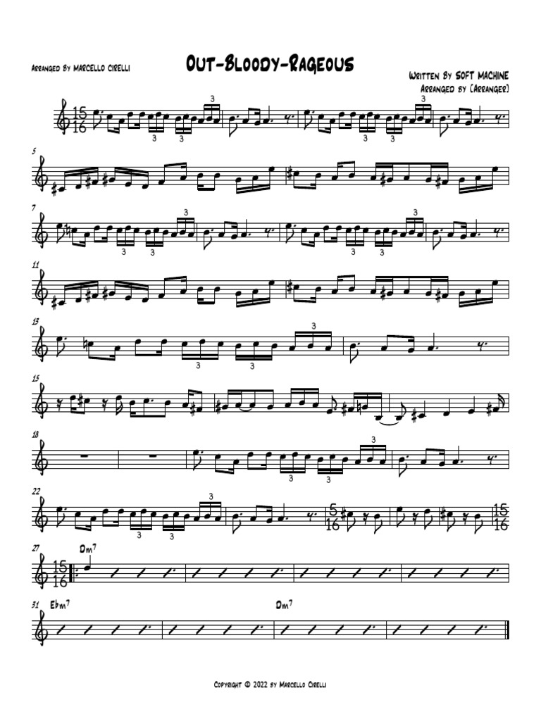 Out-Bloody-Rageous - Full Score | PDF