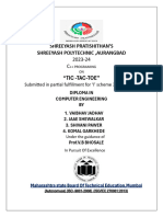 Shreeyash Pratishithan'S Shreeyash Polytechnic, Aurangbad: "Tic - Tac-Toe"