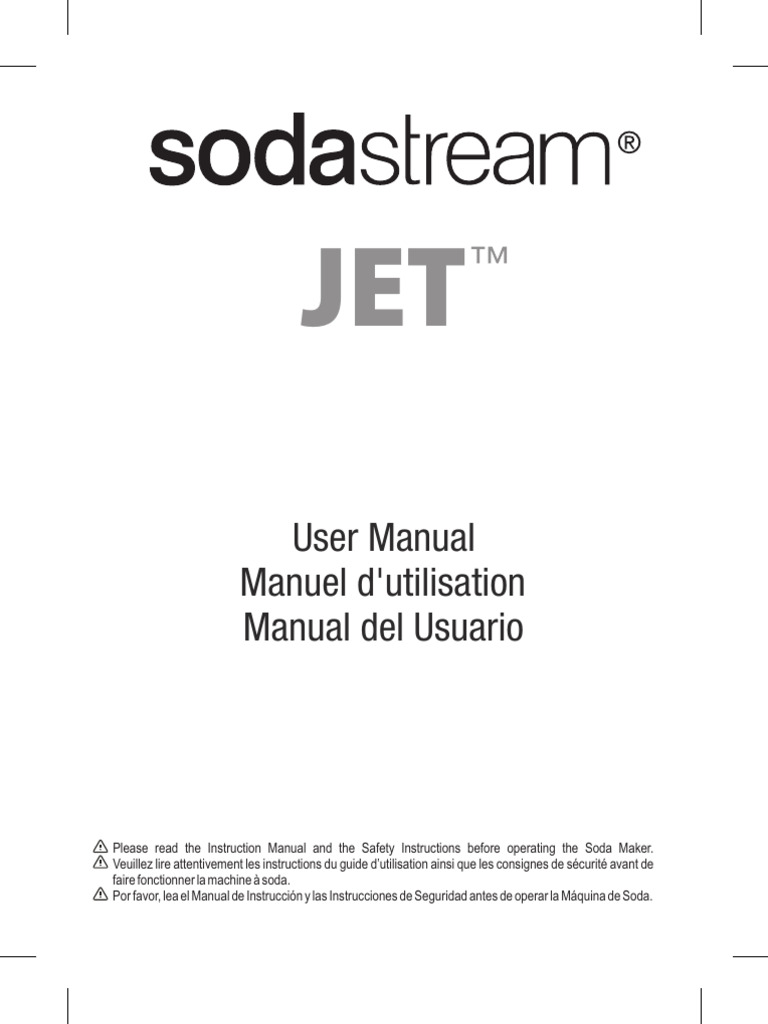SodaStream Jet Soda Maker PDF Carbon Dioxide Carbonated Water
