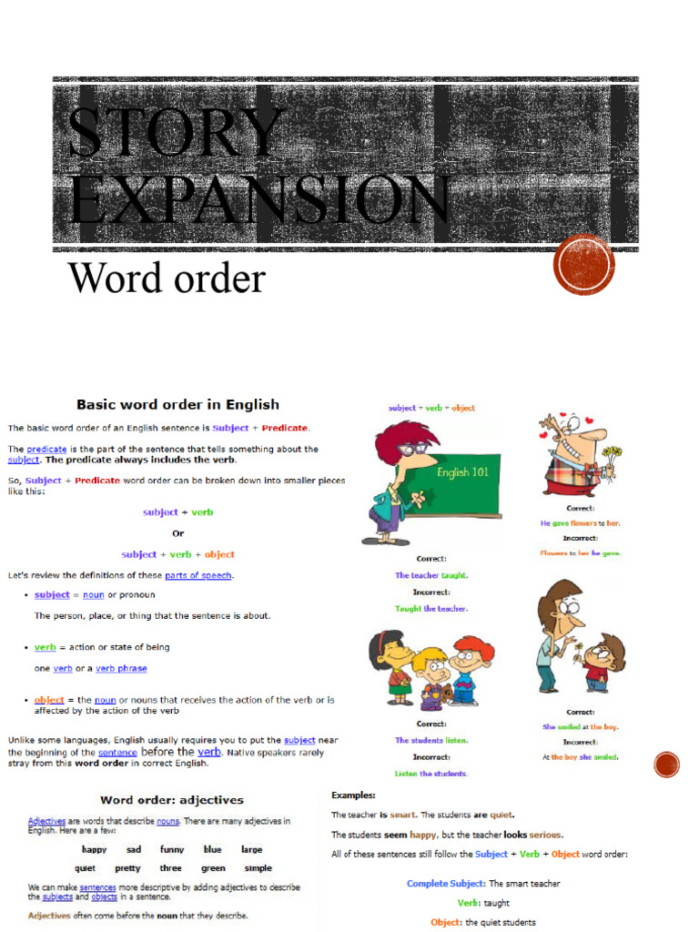Story Expansion Word Order PDF