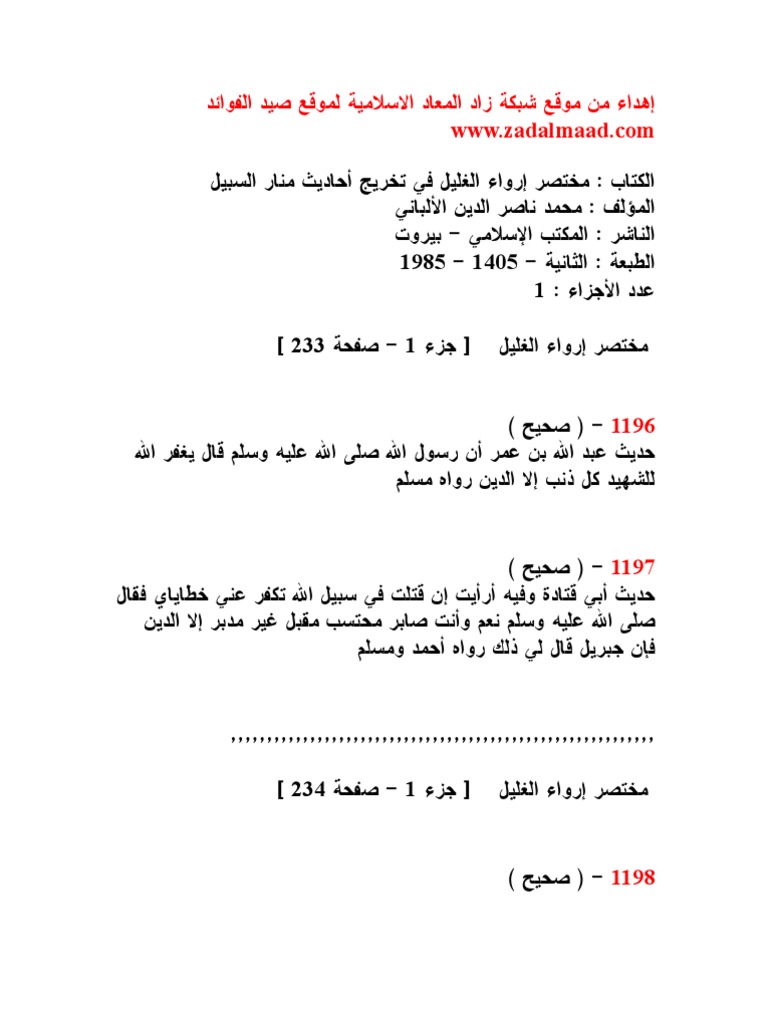 مختصر إرواء الغليل 2 Pdf