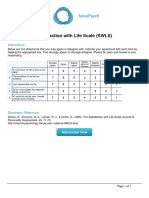 Swls Satisfaction With Life Scale Assessment