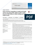 Socio-Economic Inequalities in Health and Health Service Use Among Older Adults in India - Results From The WHO Study On Global AGEing and Adult Health Survey