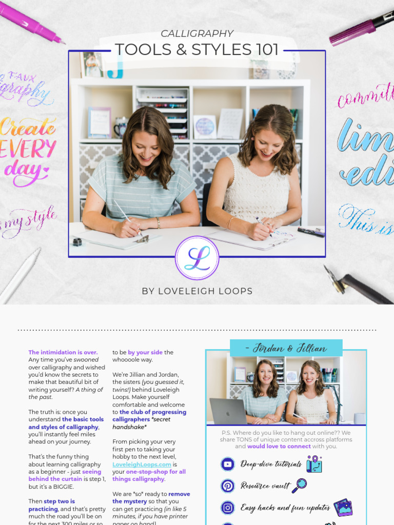 Calligraphy Tools and Styles 101-Loveleigh Loops | PDF | Calligraphy | Pen
