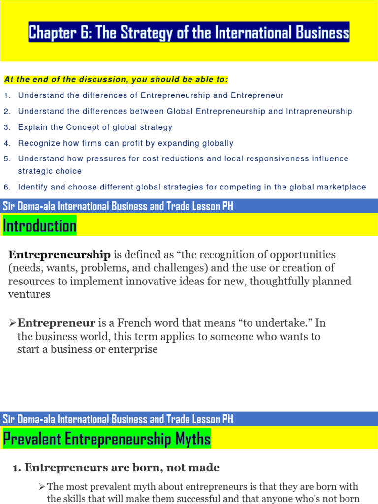 Chapter 6 The Strategy Of The International Business Pdf
