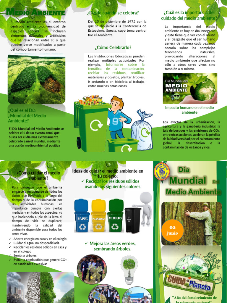 Triptico Dia Mundial Del Medio Ambiente | Descargar gratis PDF ...