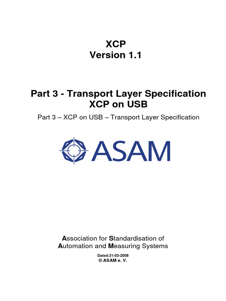 XCP on USB Transport Layer Spec 1.1 | PDF | Usb | Internet Protocol Suite