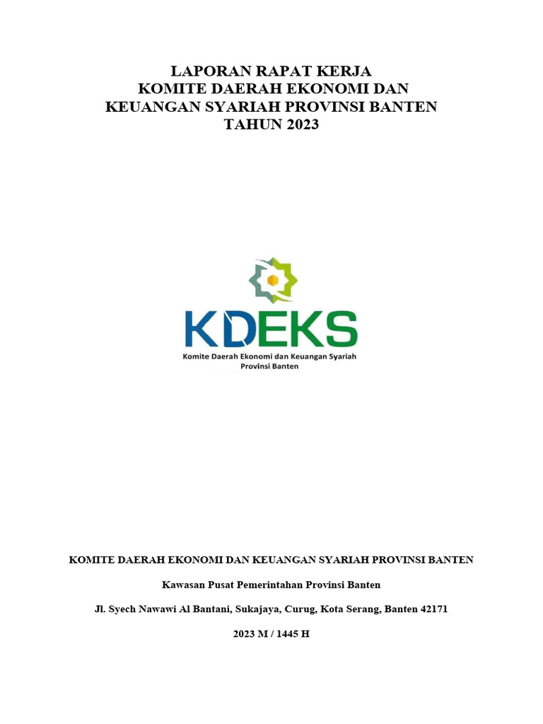 Rapat Kerja KDEKS Provinsi Banten 2023 | PDF