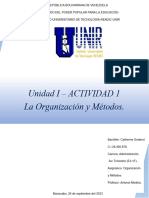 Unidad 1 Actividad 1 Informe de Organización y Métodos