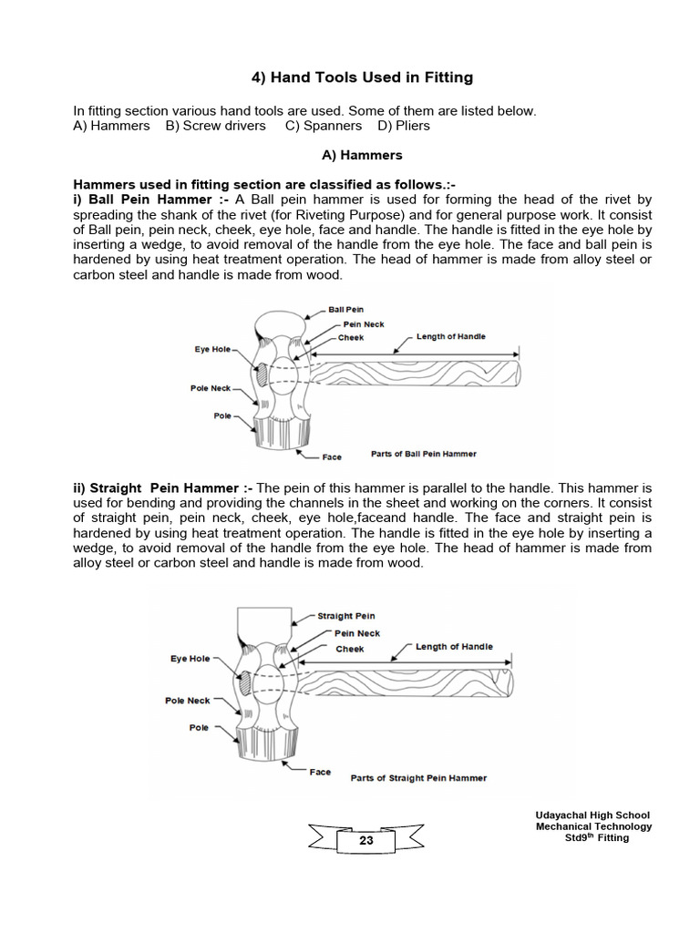 1) Fitting Hammers | PDF | Rivet | Heat Treating