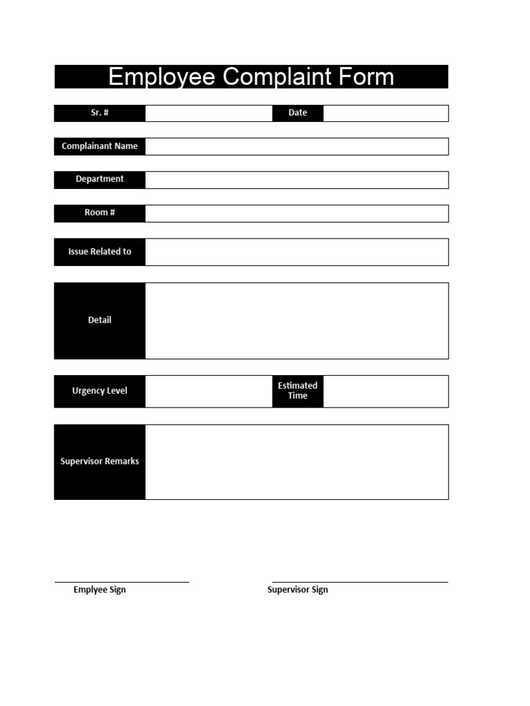 Complaint Registration Form PDF