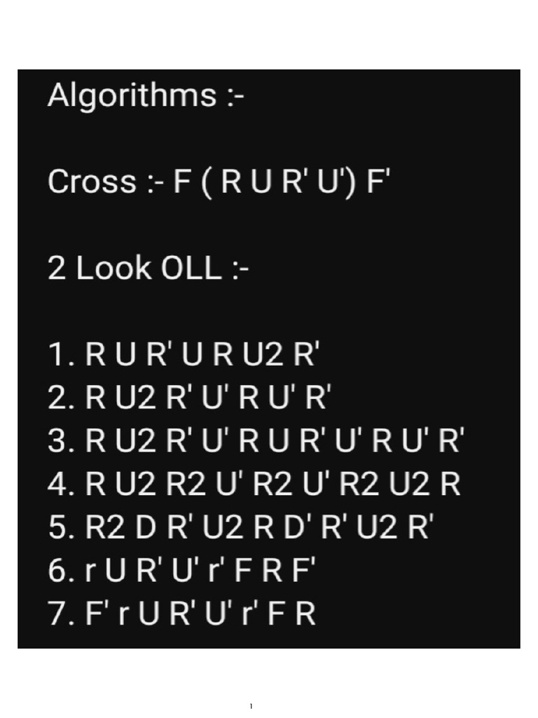All OLL Caese Algorithms | PDF